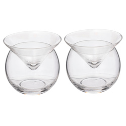 Pahare de cocktail cu bază fără picior, set 4 buc.