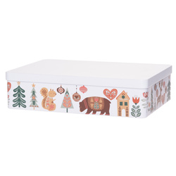 Recipient metalic pentru biscuiți FOLK, cu capac.