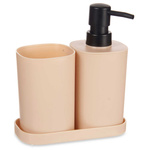 Distribuitor de sapun lichid cu pahar pentru perie si suport, plastic, 3 elemente