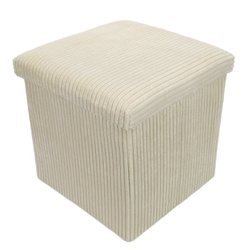 Taburet din velur-cord cu spațiu de depozitare TOBO, 38 x 38 x 38 cm
