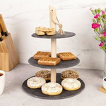 Suport prajituri EH Excellent Houseware, 3 etaj, Lemn