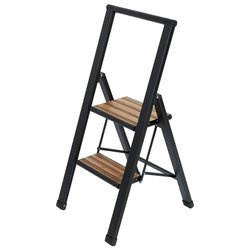 Scara pliabilă, 2 trepte, WENKO, neagră