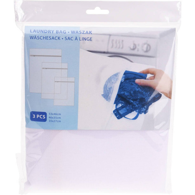 Saci pentru spălarea hainelor, 3 bucăți, transparent