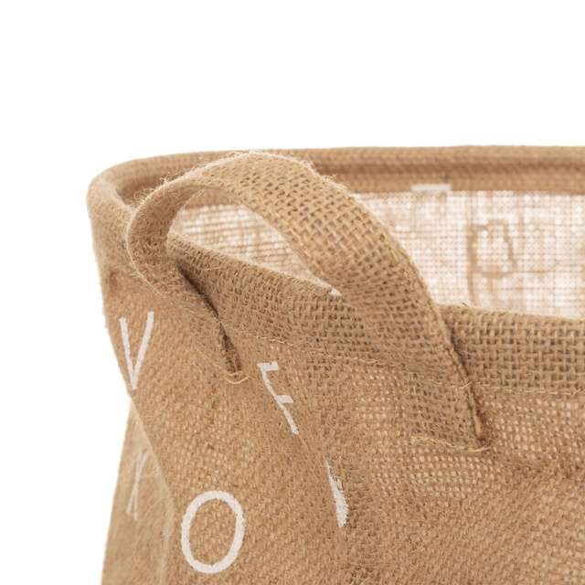 Coș pentru jucării pliabil din iută Alphabet, Ø 35 cm