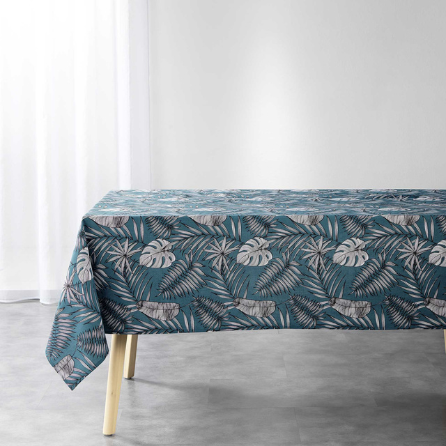 Fata de masa dreptunghiulara cu motiv de frunze exotice, 140 x 240 cm