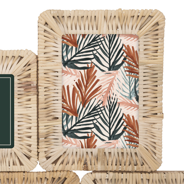 Rama foto multipla din rattan ALI pentru 5 fotografii, 41 x 57 cm