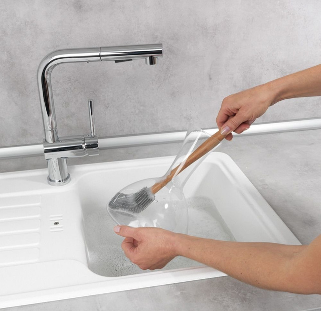 Perie de spălat vase, silicon, gri, Wenko