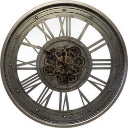 Ceas de perete rotund din metal, Ø 80 cm, mecanism vizibil
