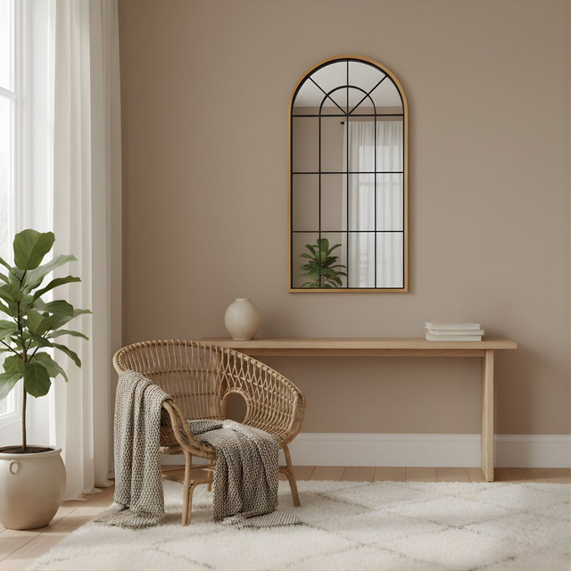 Oglindă decorativă mare suspendată ARCUS, 110 x 56 cm