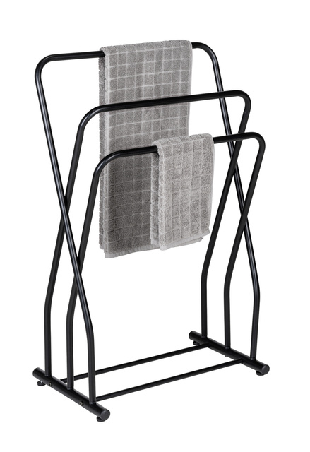 Suport pentru prosoape cu 3 bare, otel, negru, GRANELLI, WENKO
