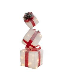 Decorațiune luminoasă stivă de cadouri, 75 cm