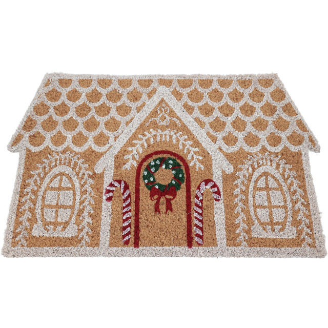 Covoare de intrare în formă de căsuță din turtă dulce, fibră de cocos, 59x39 cm, model 1