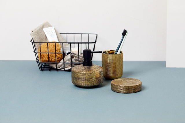 Pahar de periuță de dinți RIVARA, auriu, WENKO