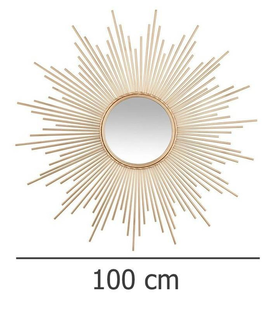 Oglindă decorativă de perete GOLD SUN Ø 100 cm
