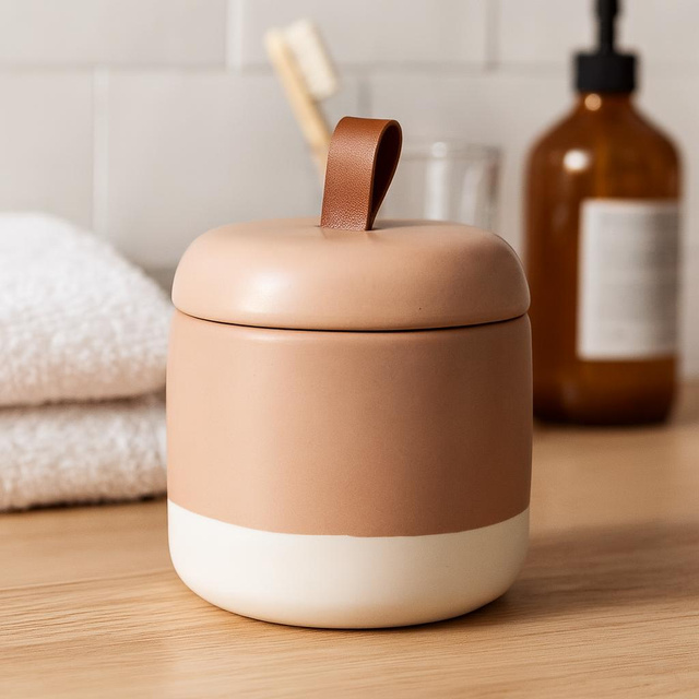 Recipient ceramic pentru dischete THE PASTELS, Ø 10 cm, roz.