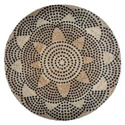 Covor rotund din iută, Ø 120 cm, model geometric