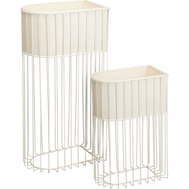 Set de 2 suporturi de flori metalice verticale SOFT FORM, bej