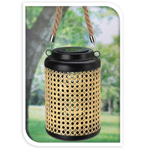 Lampa solara de gradina, metalica, impletitura vieneza.