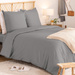 Set de cearșafuri solide din bumbac Percale gri 240 x 220 cm
