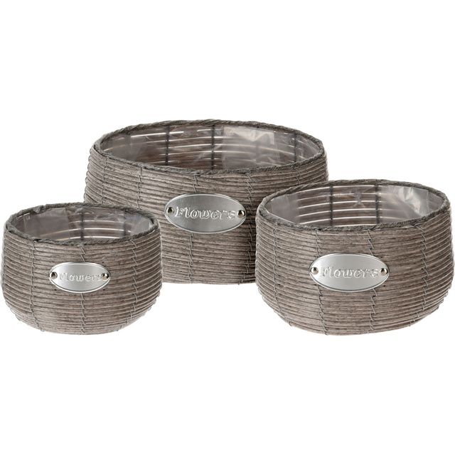 Set ghivece rotunde, 3 buc, diferite dimensiuni