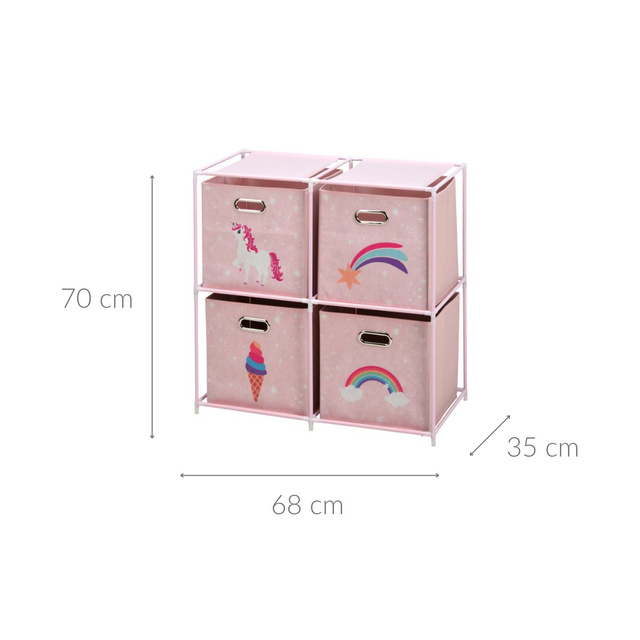 Raft cu recipiente textile pentru camera copiilor