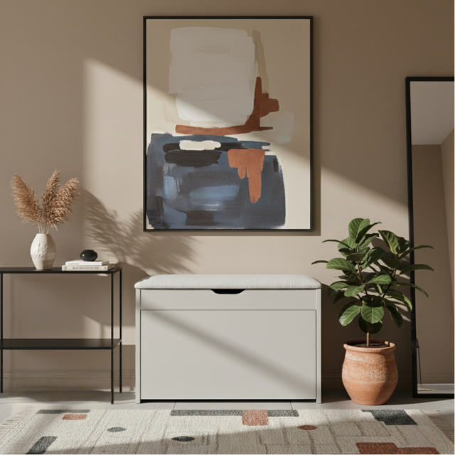 Dulap pentru pantofi cu loc de șezut și rafturi retractabile VAULT, 57 x 30 x 53 cm