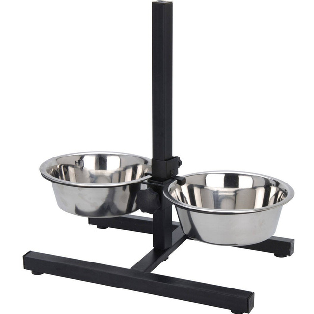 Boluri pentru câini pe suport, reglabile în înălțime, 2 x 1,8 L