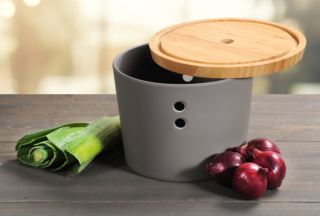 Recipient pentru alimente cu capac din bambus, Ø 21 cm, KESPER