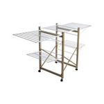 Uscător de rufe pliabil, 2 niveluri, mobil, pe roți