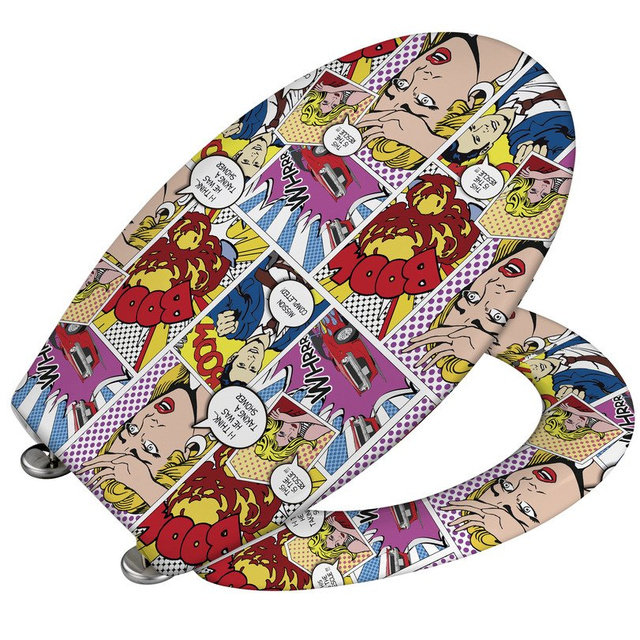 Capac toaleta Pop-Art - Duroplast, cu inchidere lenta, WENKO