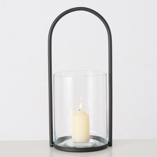 Felinar decorativ  Lexi cu mâner,  negru