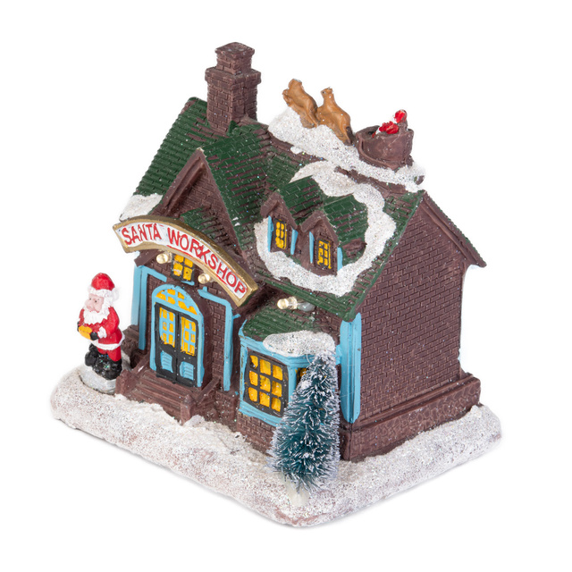 Decoratiune de Craciun Casa de iarna, iluminata LED, 15 x 12,5 x 9,5 cm