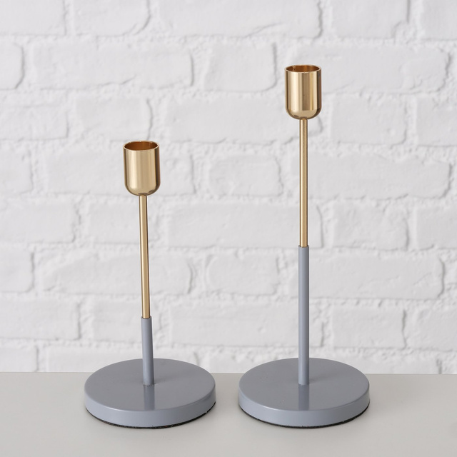 Set 2 suporturi metalice pentru lumanare Telmo