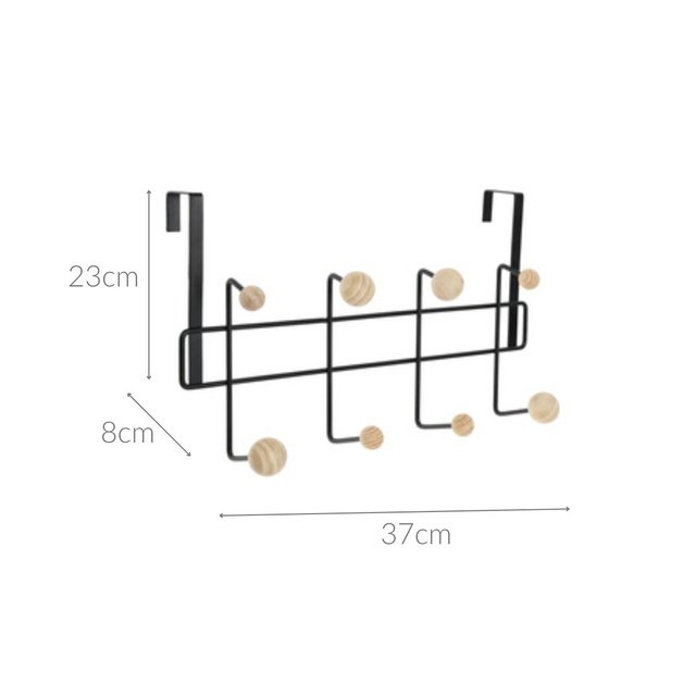 Cuier metalic pentru usa, 8 carlige