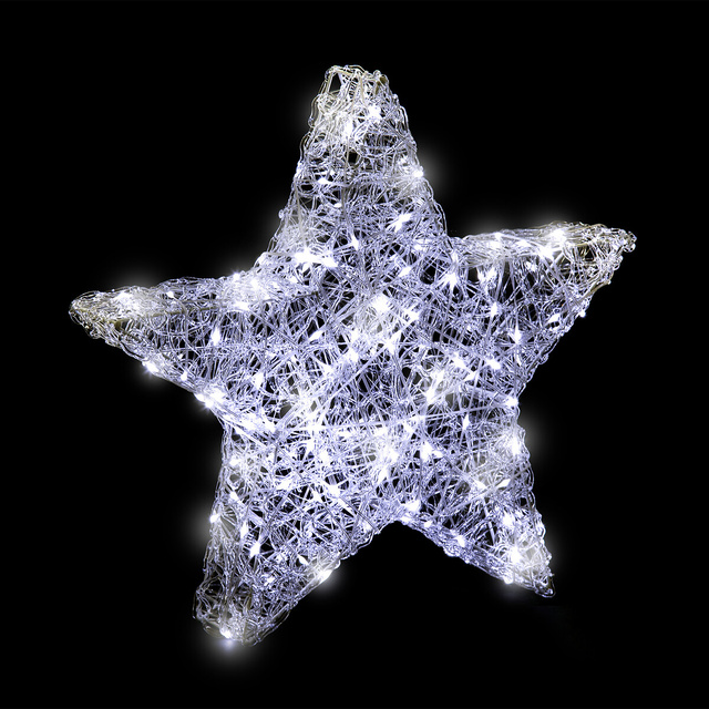 Decoratiune de Craciun stralucitoare, stea, 50 cm