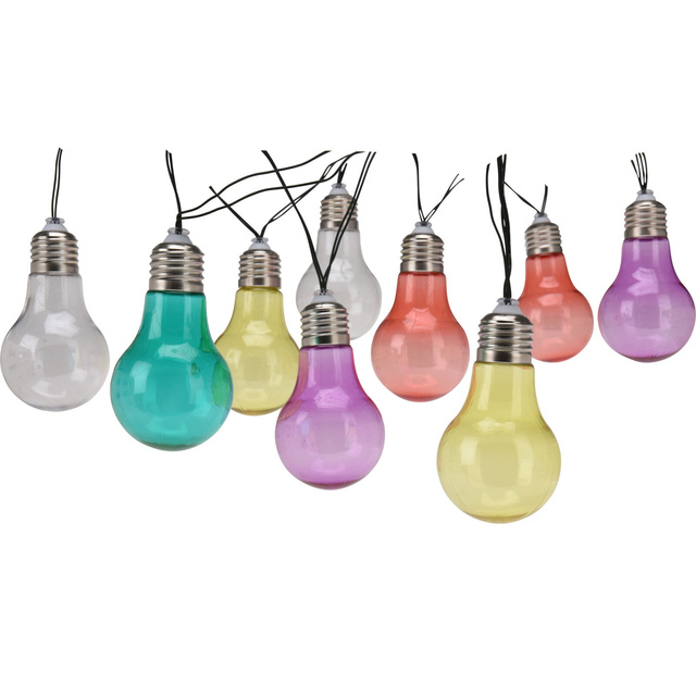 Ghirlanda gradina PARTY, solara, 10 lumini in forma de bec