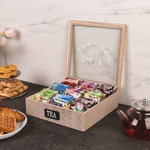 Cutie de ceai din lemn, cutie pentru ceai, 9 compartimente, ZELLER