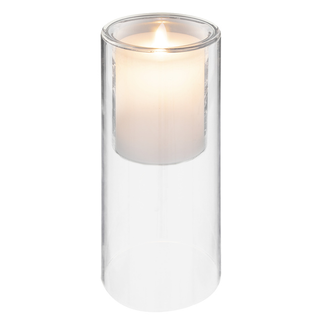 Set 3 lumanari LED cu suporturi din sticla