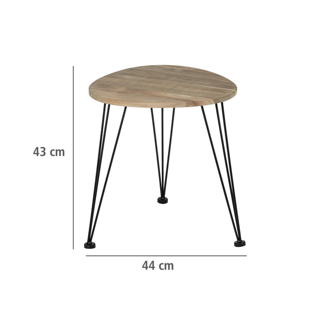 Masuta de cafea rotunda, blat Ø 44 cm, din lemn de salcam, WENKO