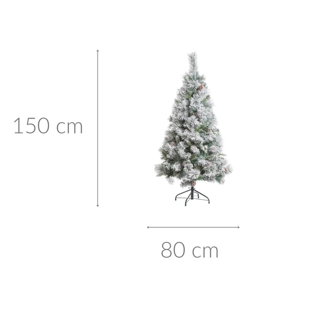 Brad artificial cu ramuri acoperite de zapada, 150 cm