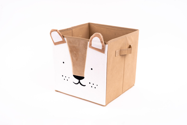 Containere textile ANIMAL, motiv pentru copii, 29x29x29 cm, leu