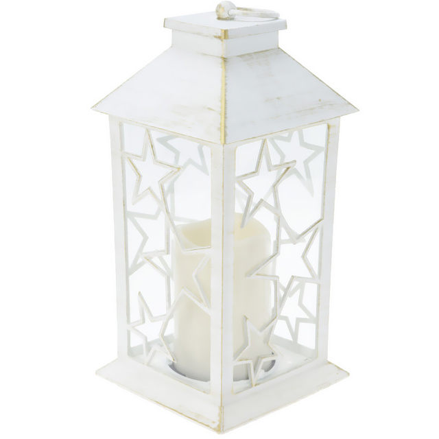 Lanterină de iarnă cu lumânare LED, 28 cm