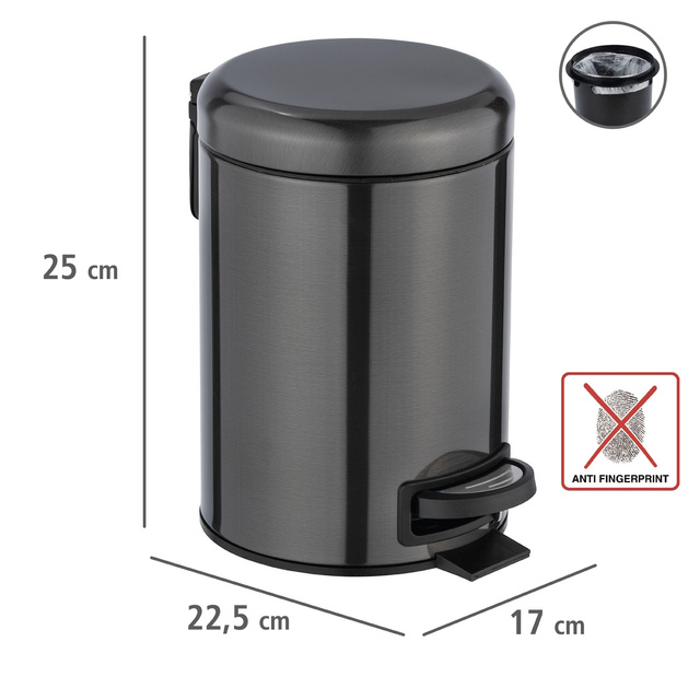 Coș de baie LEMAN, 3 L, WENKO, antracit.
