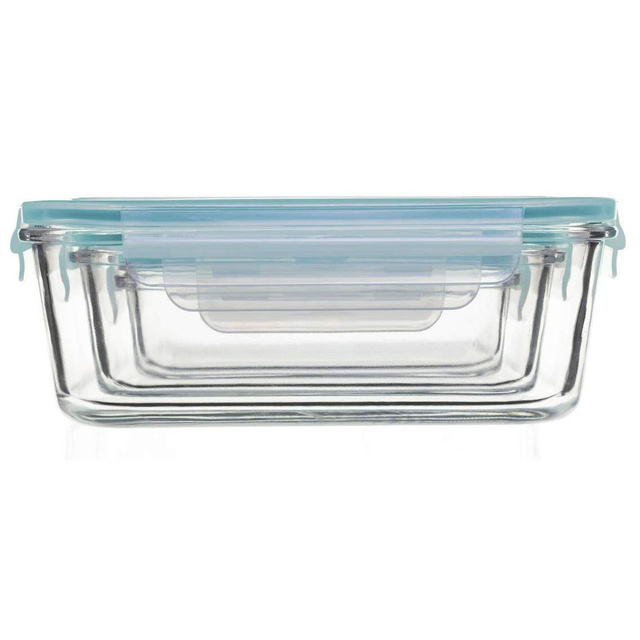 Set de recipiente din sticlă pentru alimente 530 ml, 800 ml, 1800 ml, transparent