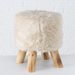 Taburet cu blana HILDA, inaltime 36 cm