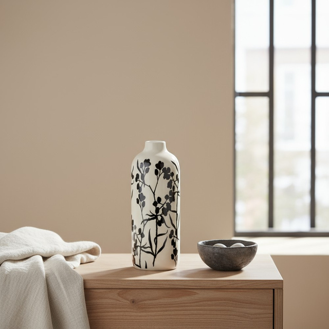 Vază ceramică, pictată manual BERRIES, 18 cm, model 1