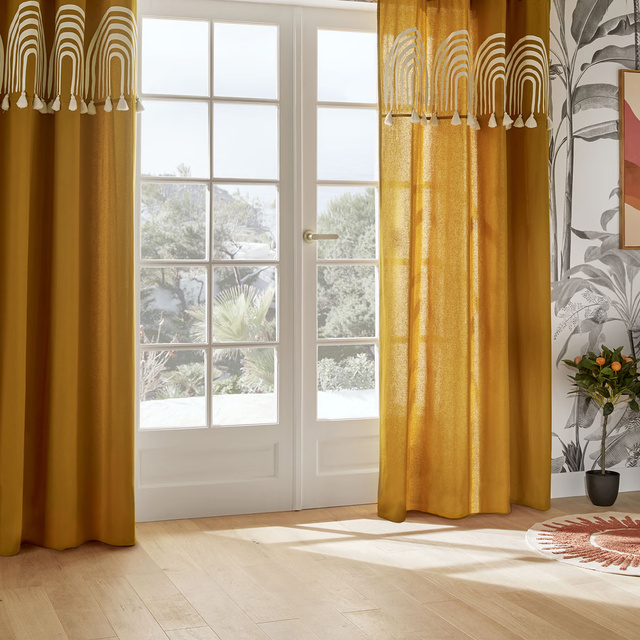 Draperie Soleya printată cu ciucuri 140 x 260 cm