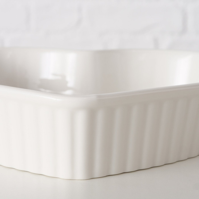 Set 2 forme de copt ceramice in forma de inima, alb