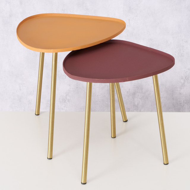 JOHANNA set mese de living metalice, inaltime 42-44,5 cm