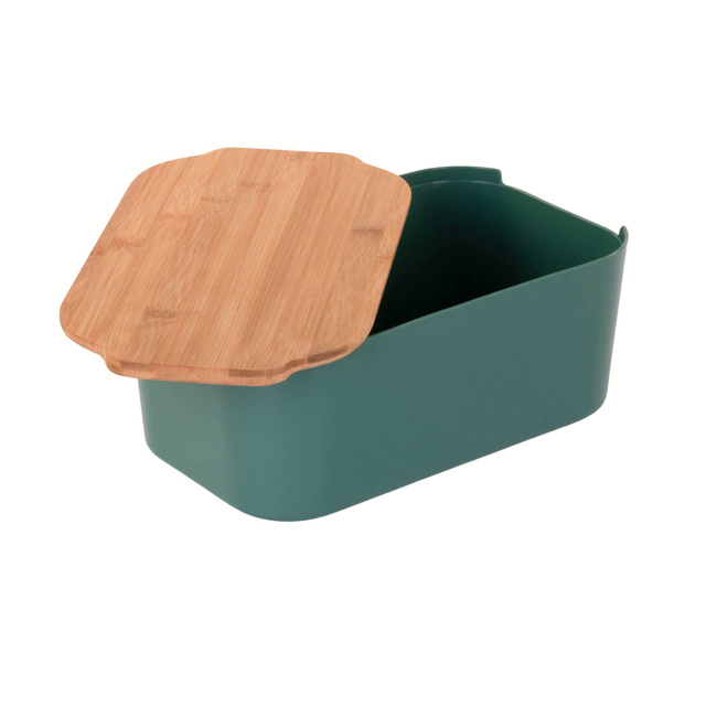 Cutie de paine cu capac din bambus, 33 x 18,5 x 12 cm